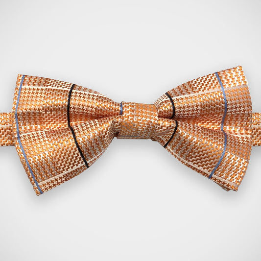 'Orange Check' Pre-Tied Bow Tie