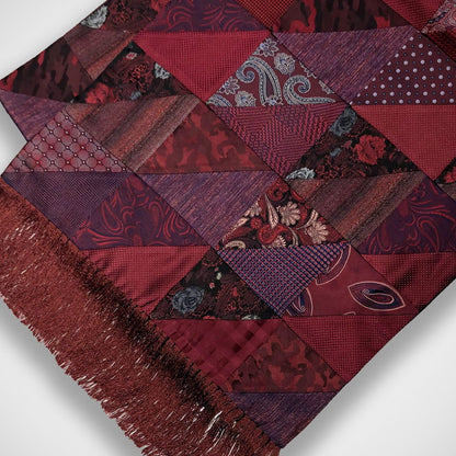 'Silk Patchwork - Red' Scarf