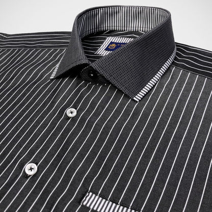 'Elite Charcoal Stripe' Sport Shirt