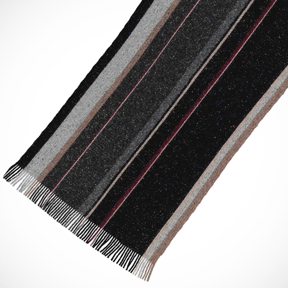 'Block Stripe-Black' Scarf