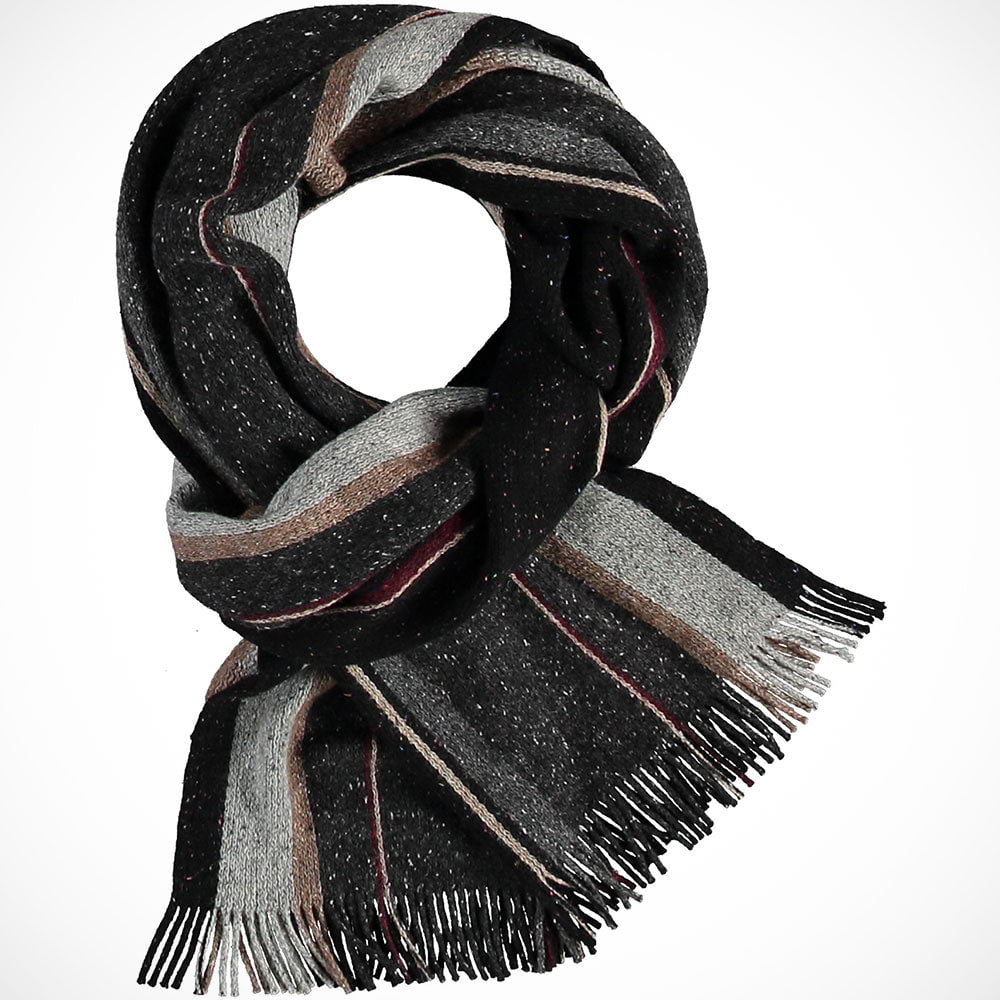 'Block Stripe-Black' Scarf