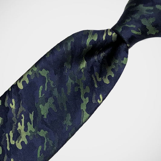 'Navy & Green Camo' Tie