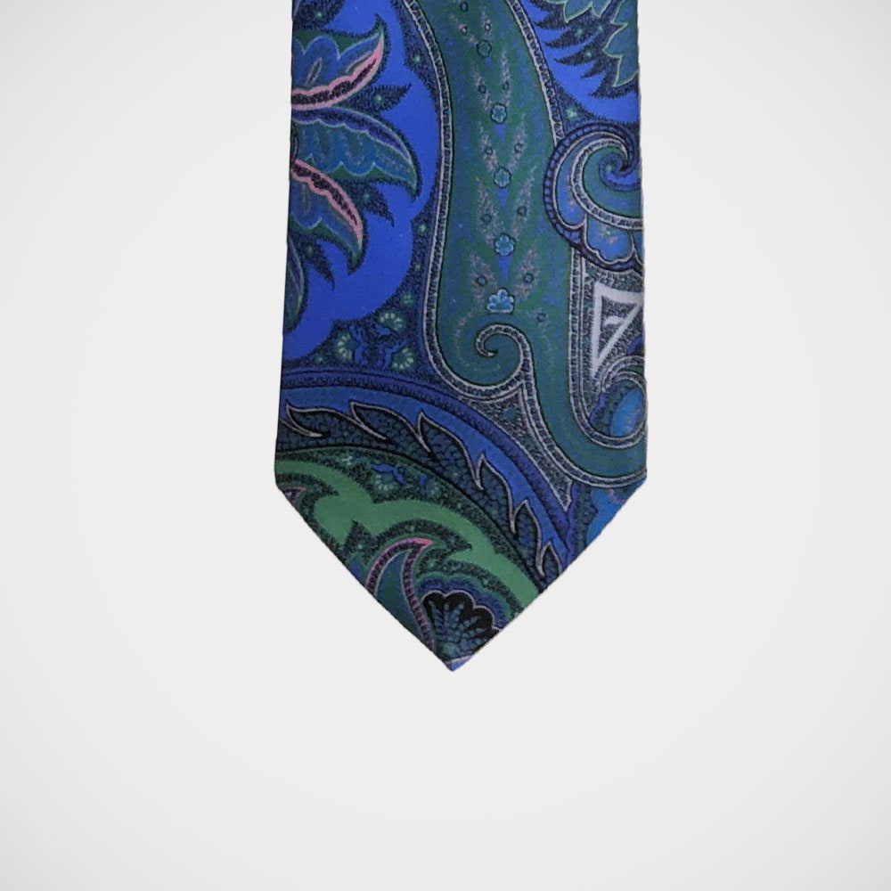 'Royal and Green Paisley' Tie