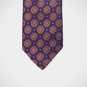 'Orange Medallions on Purple' Tie