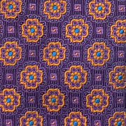 'Orange Medallions on Purple' Tie