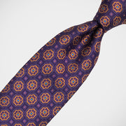 'Orange Medallions on Purple' Tie