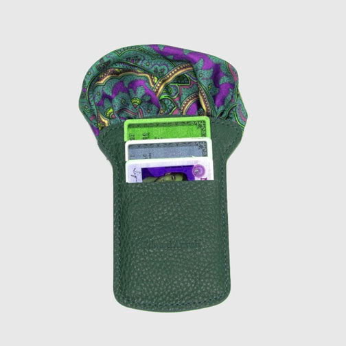'Pocket Square & Card Holder-Green' Wallet