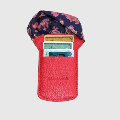 'Pocket Square & Card Holder-Red' Wallet