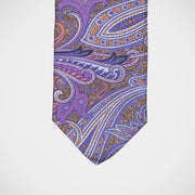 'Purple Paisley on Brown' Tie