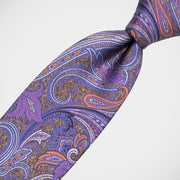 'Purple Paisley on Brown' Tie