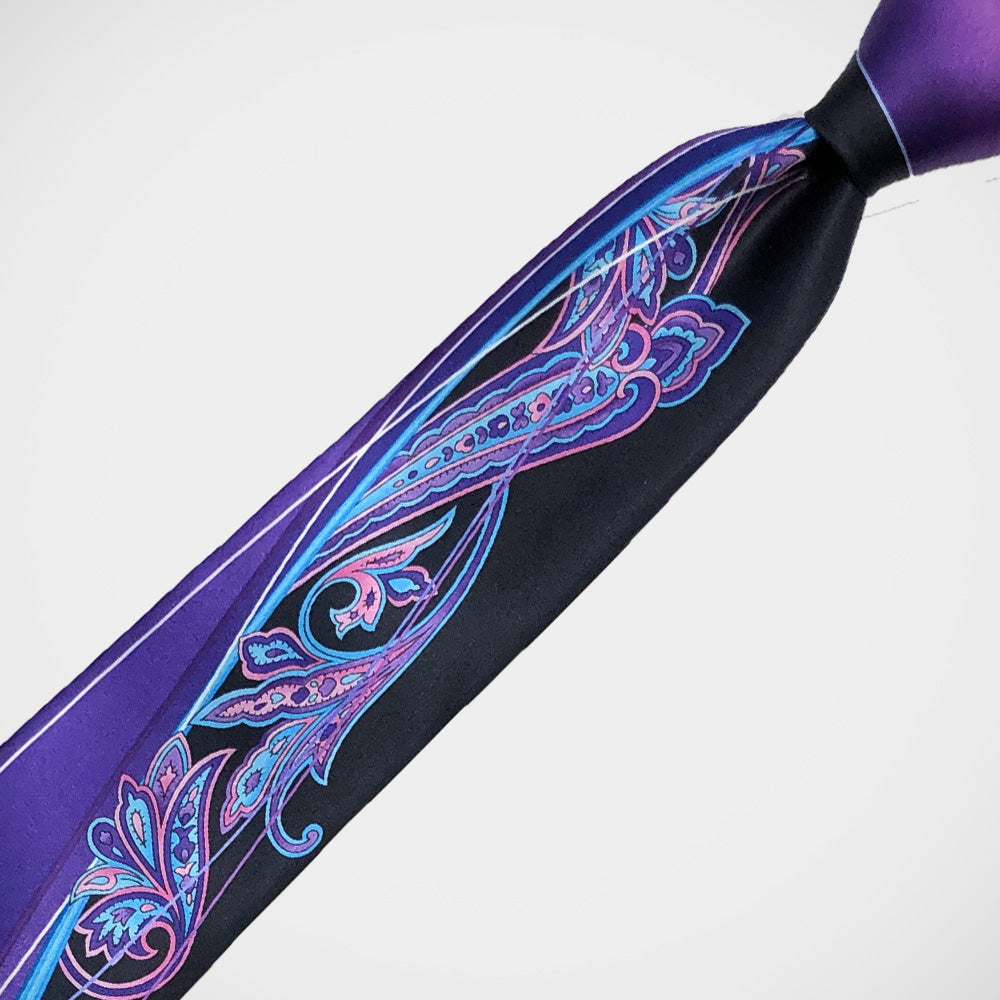 'Purple & Turquoise Paisley' Tie