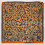 'Orange Paisley' Pocket Square