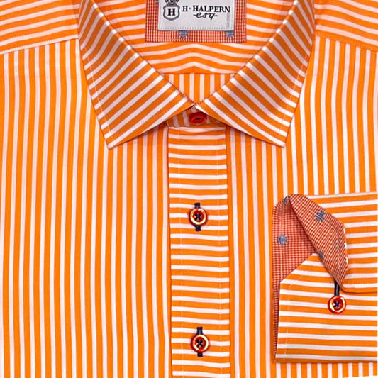 'Tangerine Orange Stripe' Dress Shirt