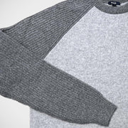 'Grey Baseball Crew Neck' Sweater