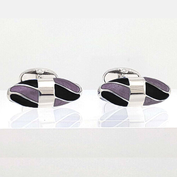 'Purple & Black Twist' Cufflinks