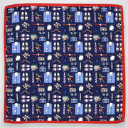 'Accessories on Blue' Pocket Square