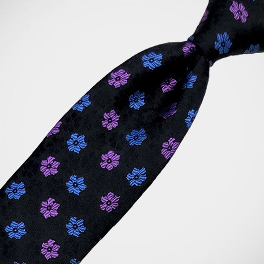 'Pink and Blue Neat Floral' Tie