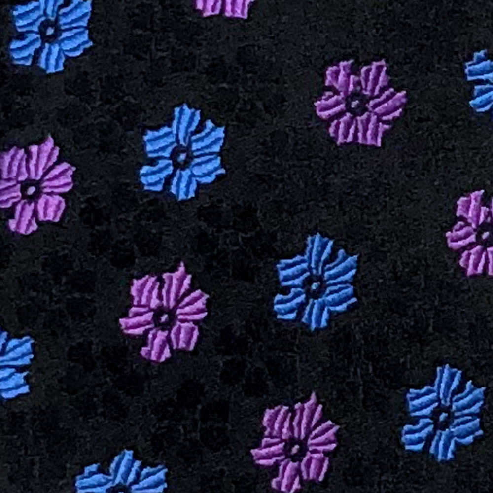 'Pink and Blue Neat Floral' Tie