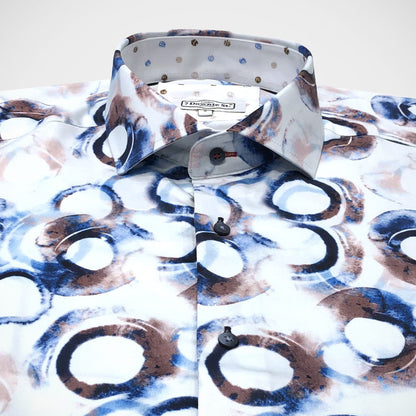 'Blue & Brown Rings' Short Sleeved Sport Shirt