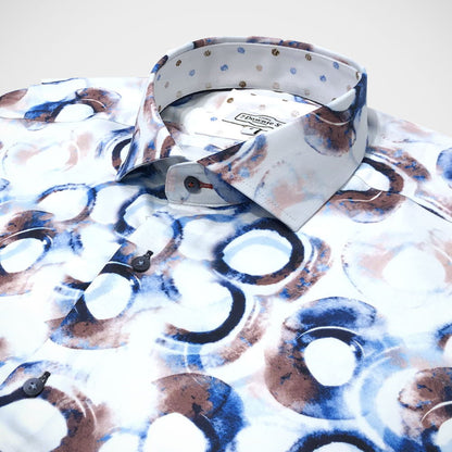 'Blue & Brown Rings' Short Sleeved Sport Shirt