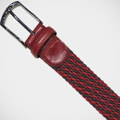 'Two-Tone Stretch Braid-Red' Belt
