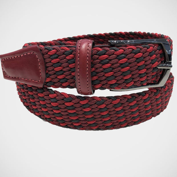 'Two-Tone Stretch Braid-Red' Belt