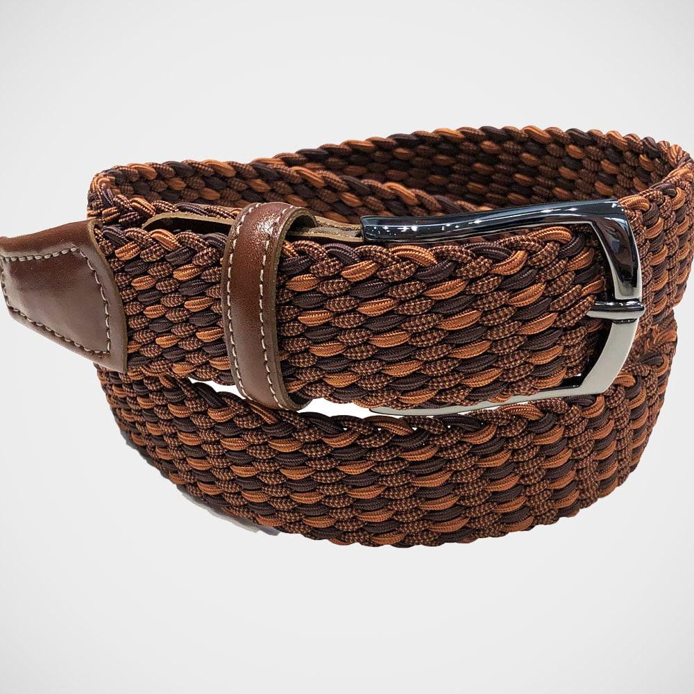 'Two-Tone Stretch Braid-Rust' Belt