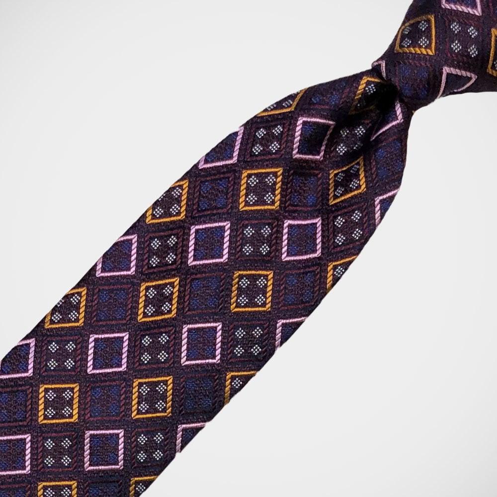 'Woven Diamonds on Burgundy' Tie