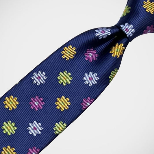 'Woven Daisies on Blue' Tie