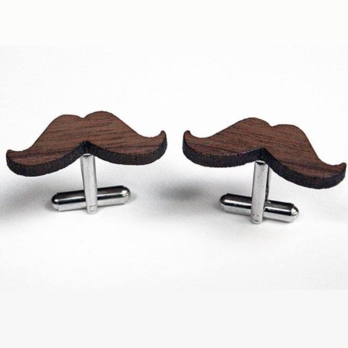 'Moustaches in Wood' Cufflinks