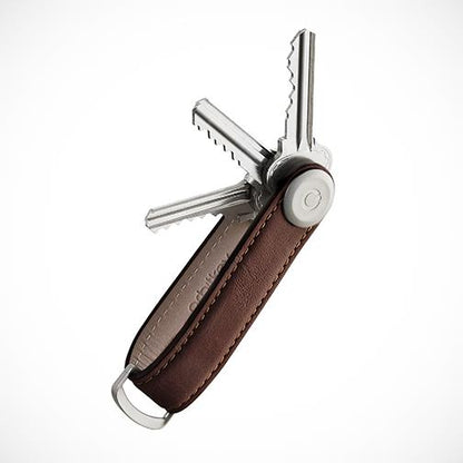 Orbitkey 'Leather-Espresso with Brown stitching' Keyring