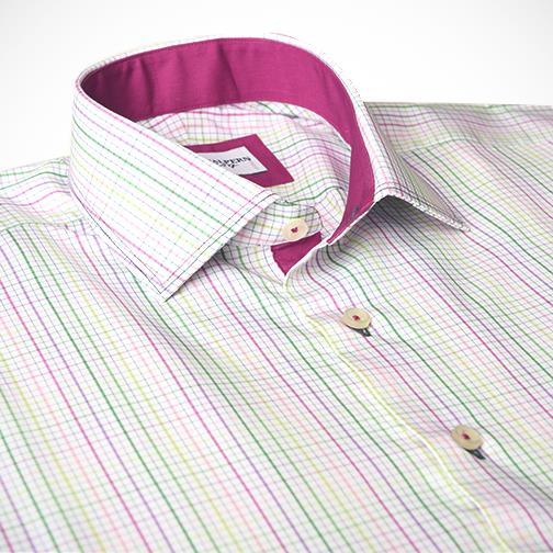 H. Halpern Esq. 'Spring Check' Dress Shirt collar