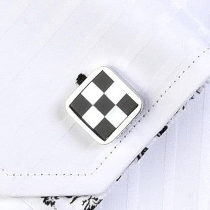 'Black & White Check' Cufflinks