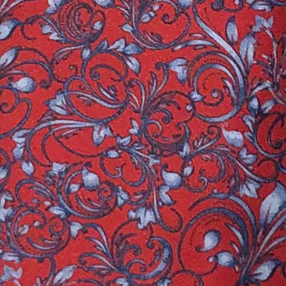 'Blue Filigree on Red' Tie