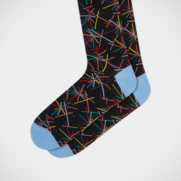 'Fireworks on Black' Socks