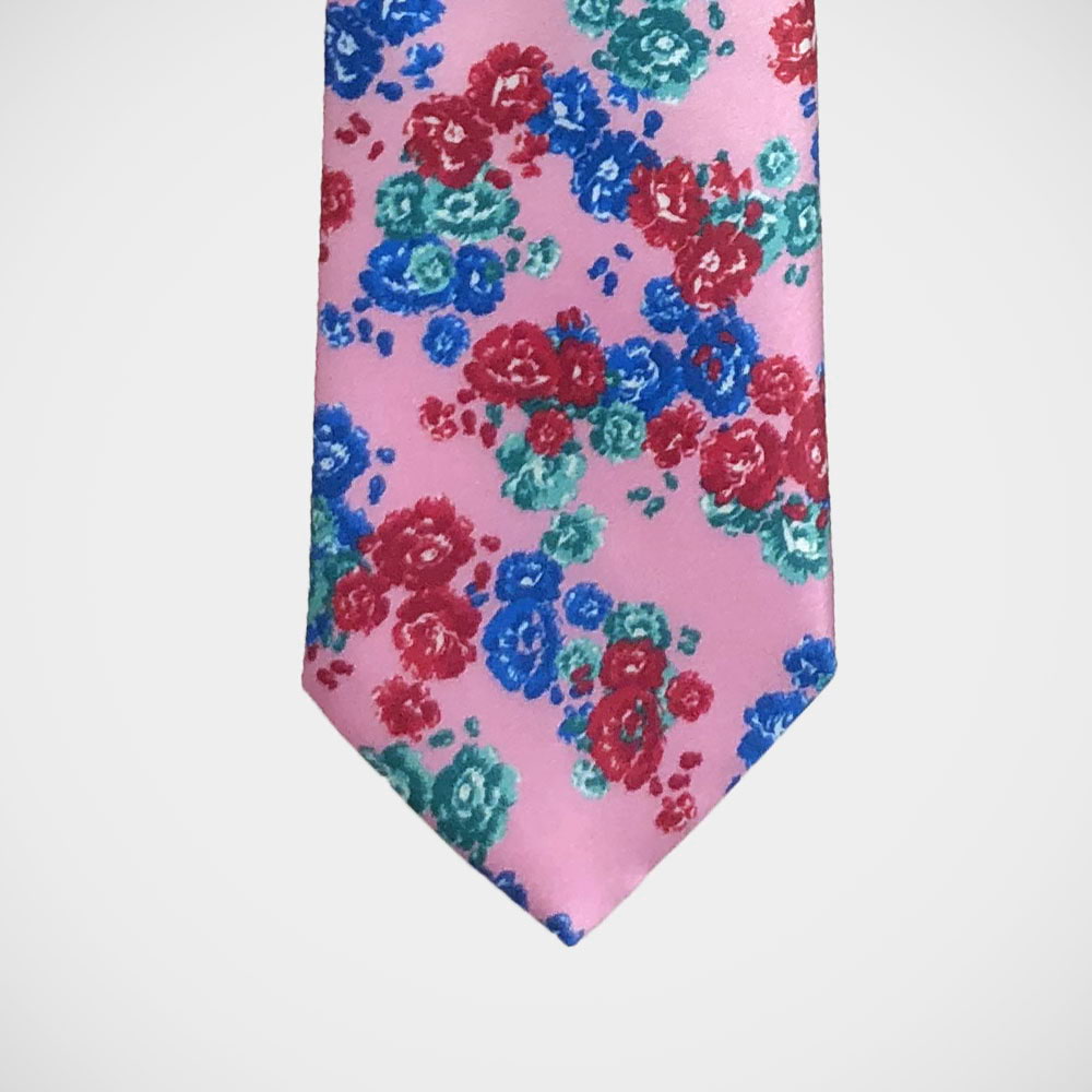 'Floral on Pink' Tie