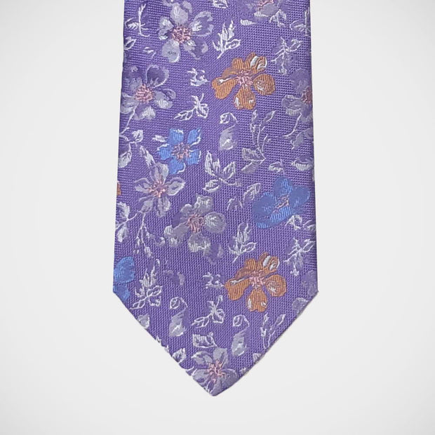 'Floral on Purple' Tie