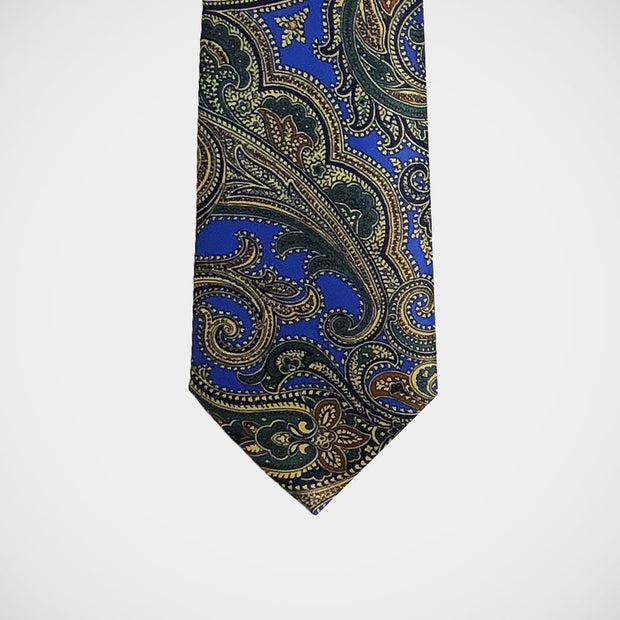 'Gold & Green Paisley on Royal' Tie