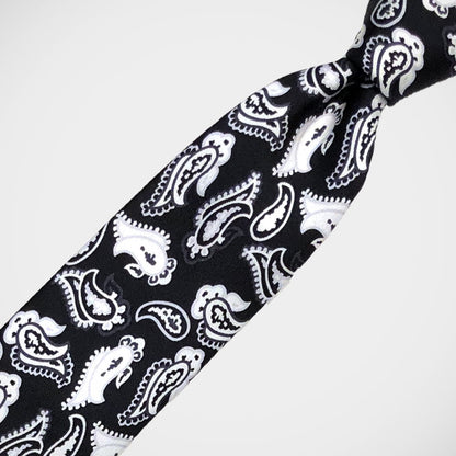 'Graphic Paisley Black & White' Tie