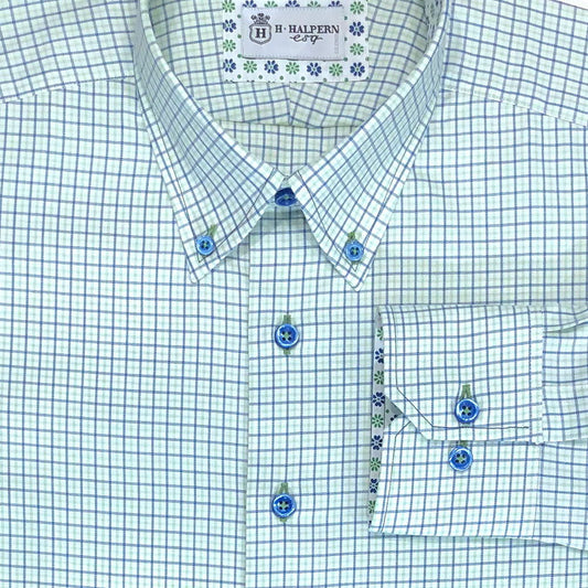 'Spring Green Check' Sport Shirt