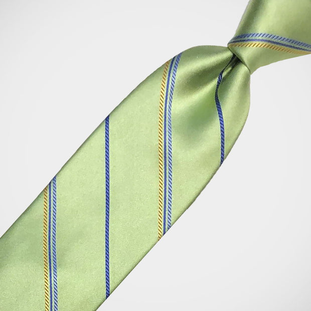 'Spring Green Satin Stripe' Tie