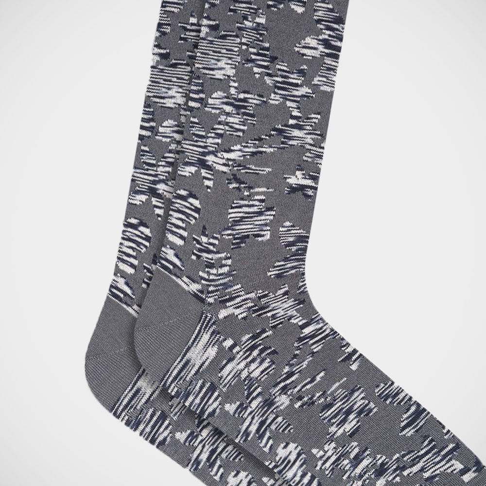 'Textured Floral on Grey' Socks