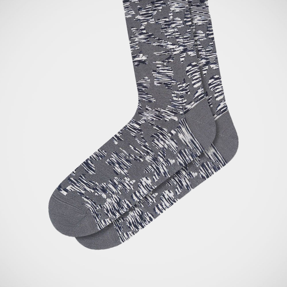 'Textured Floral on Grey' Socks