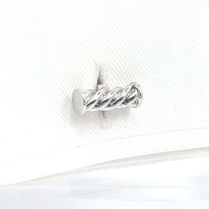 'Silver Twist' Cufflinks