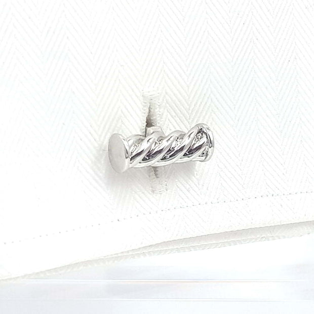 'Silver Twist' Cufflinks
