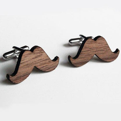 'Moustaches in Wood' Cufflinks