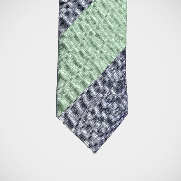 'Bold Stripe in Green & Navy' Tie