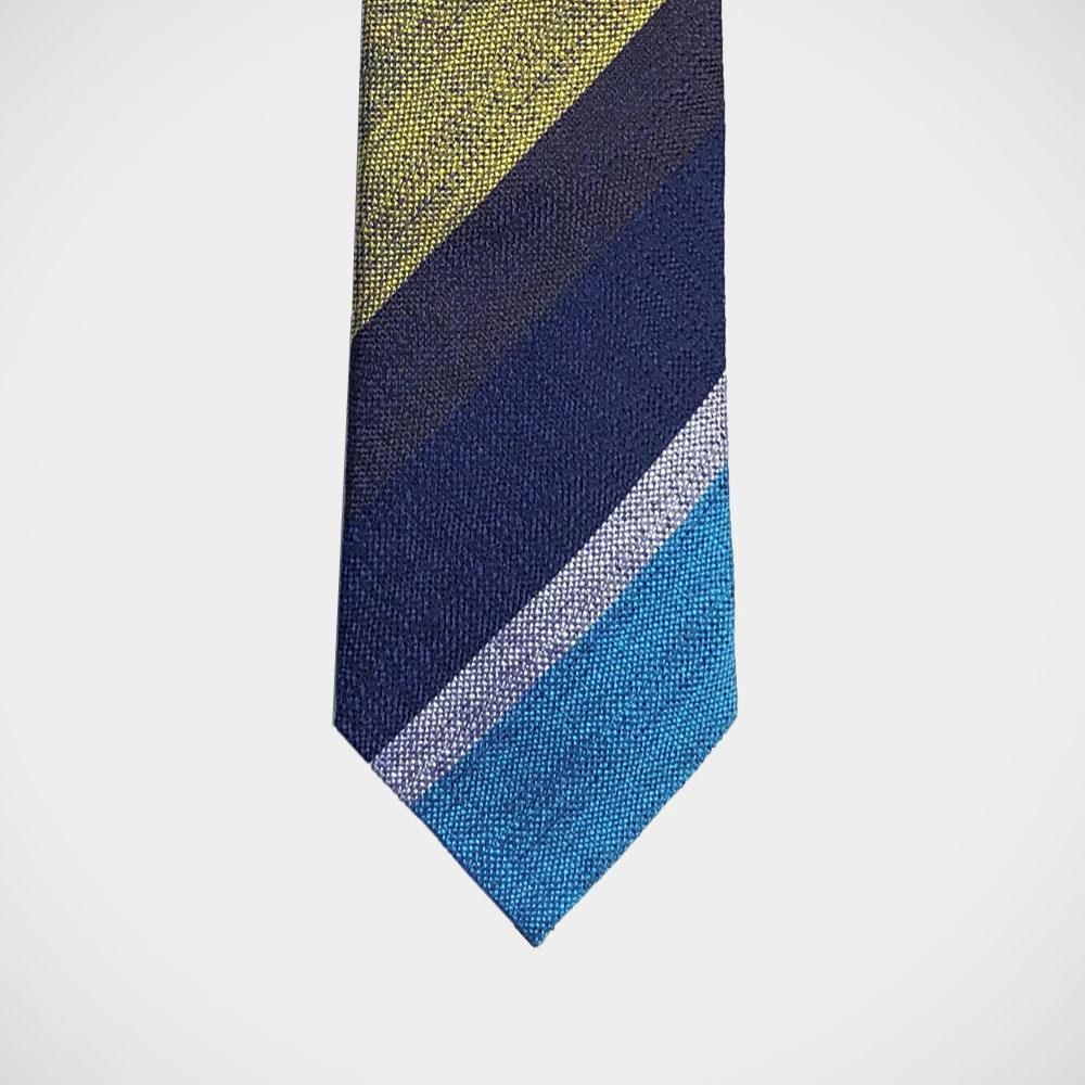'Bold Stripe in Blue, Turquoise and Yellow' Tie