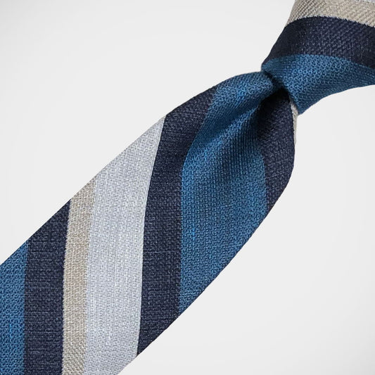 'Linen & Teal Stripe' Tie