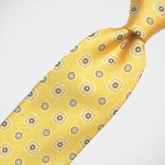 'Navy Neat on Yellow' Tie